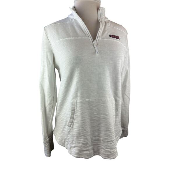 Vineyard Vines Garment Dyed Relaxed Slub Shep Shirt 1/4 Zip Pullover White M - Picture 8 of 16